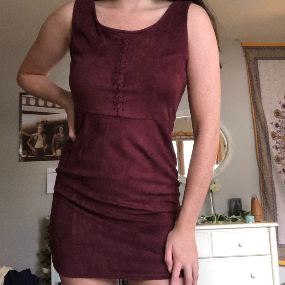 Velvet soft pink tight dress